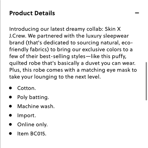 Skin X J.Crew quilted robe - Picture 6 of 8